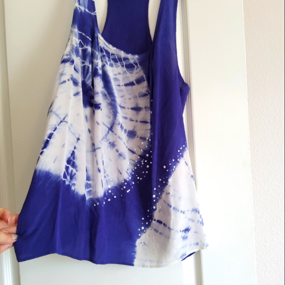 Bellatrix blue & white silk top
